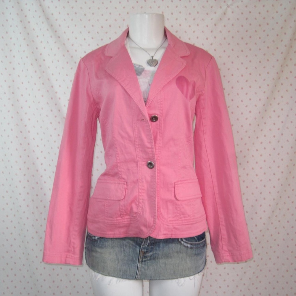 Vintage Pink Women's Blazer Jacket with Heart Detail - Picture 6 of 7